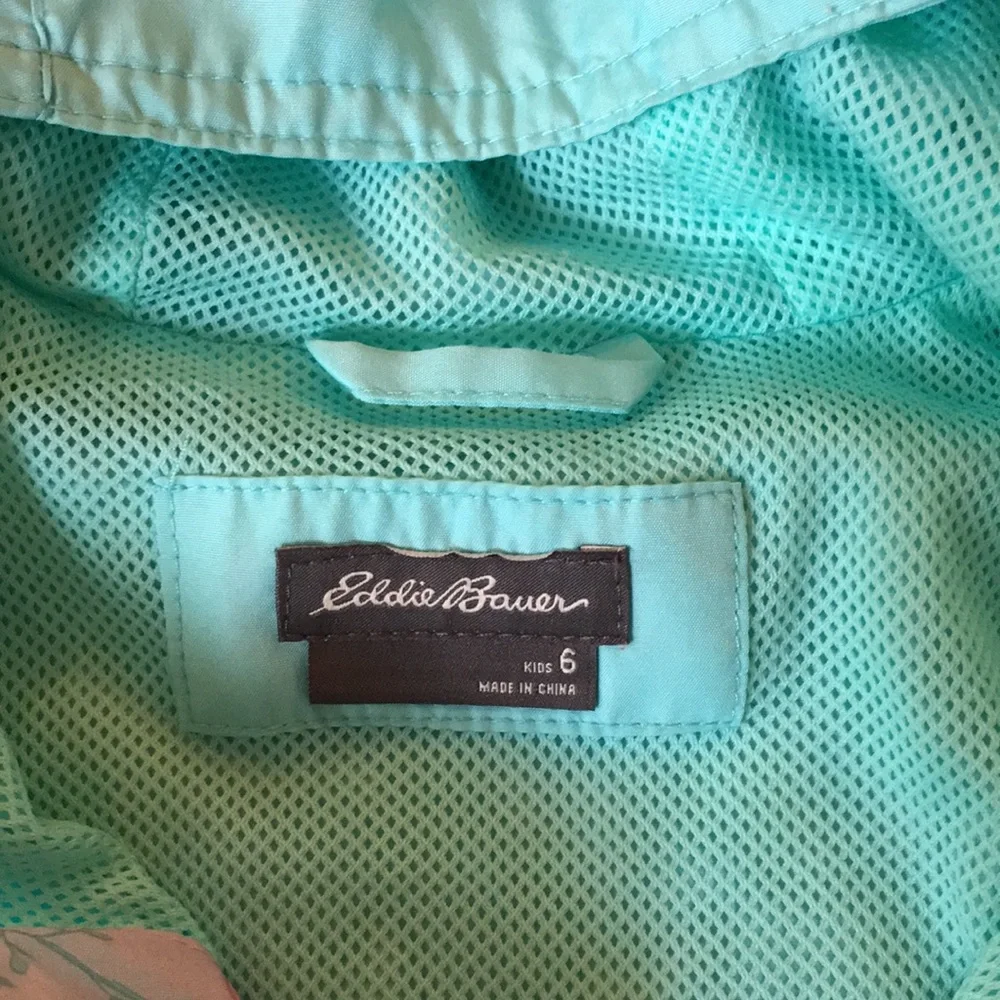 Eddie Bauer Girls Windbreaker Full Zip Hooded Jacket